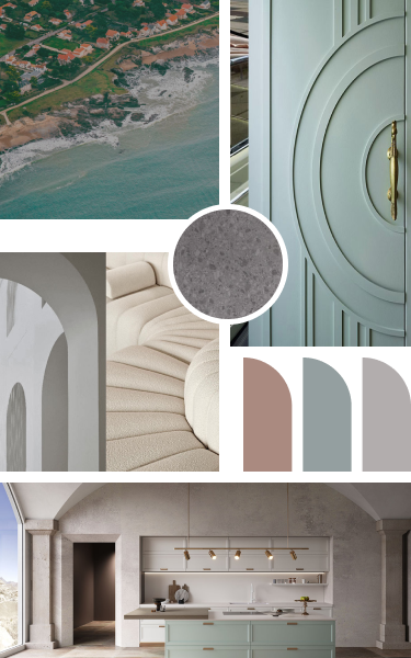 Elegant kitchen with large island