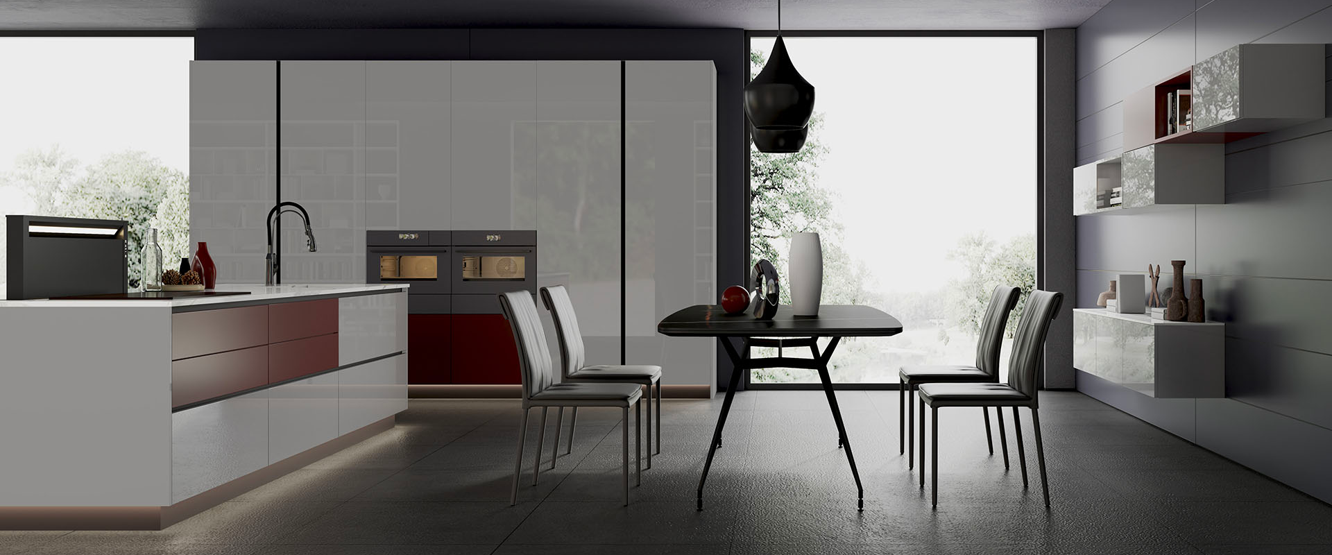 Kitchen layout by Queens Living Furniture & Kitchens